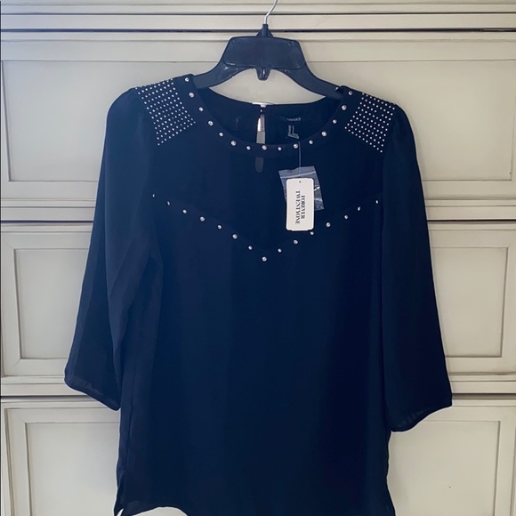 NWT black sheer blouse - Picture 1 of 4